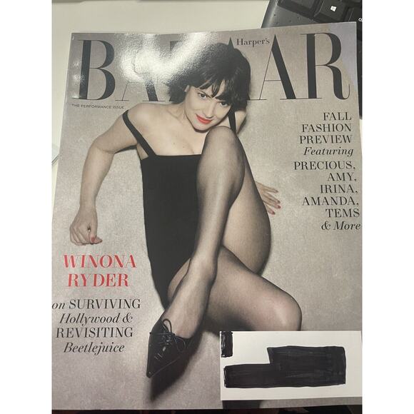 HARPERS BAZAAR Magazine August 2024 THE PERFORMANCE ISSUE WINONA RYDER FASHION - Picture 1 of 1